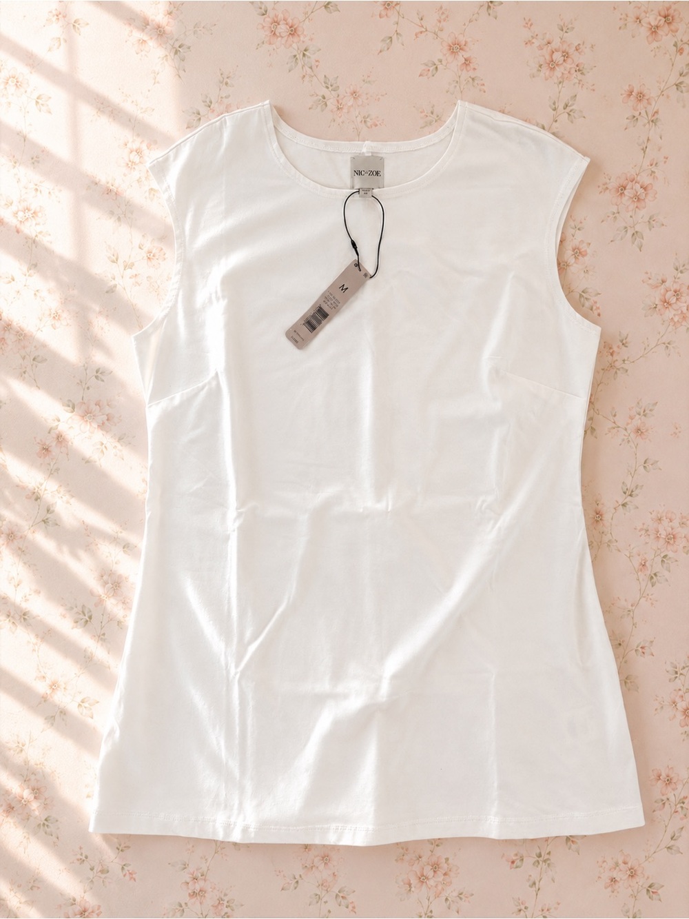 NWT NIC+ZOE White Sleeveless Cotton Tunic Top
